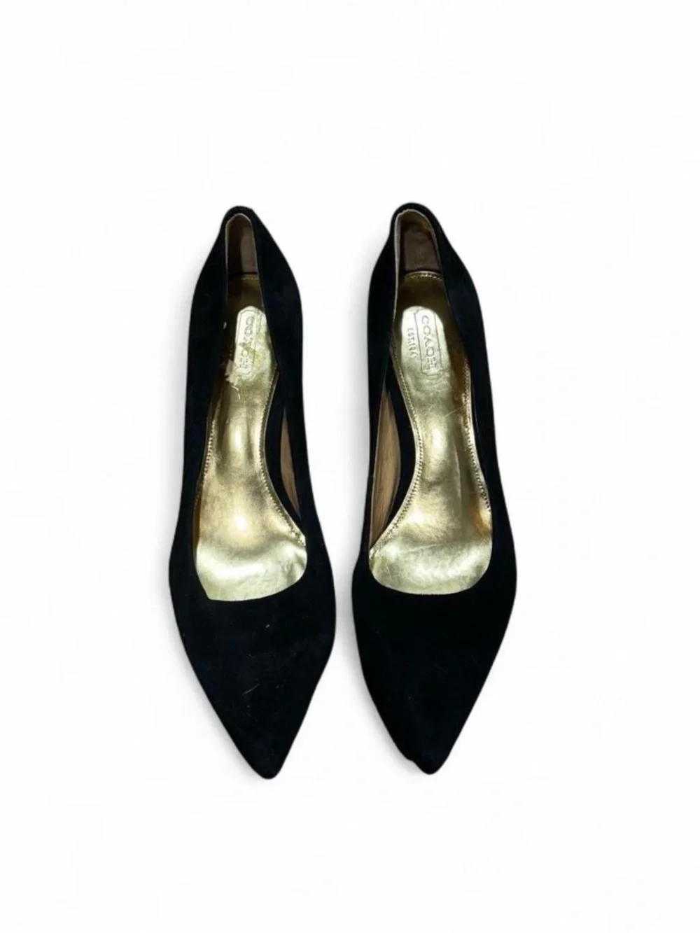 Coach Black Suede  Pointed-Toe Heels